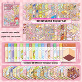 3D scene sticker set girl stickers